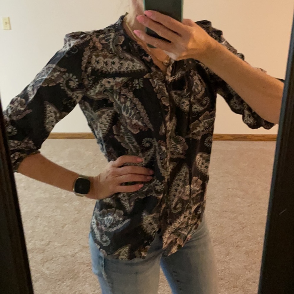 LOFT Paisley Rayon Blouse